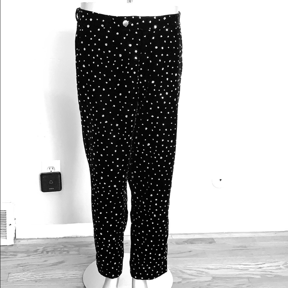 ROSEANNA Janet Polka Dot Velvet Crop PantsFR40/US8